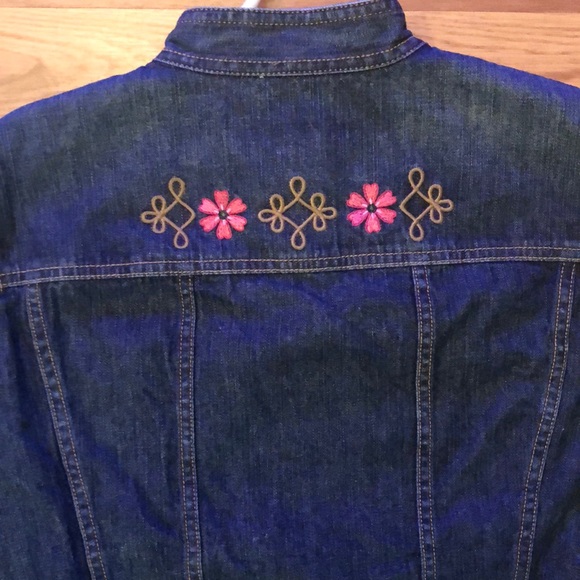 Bandolino Girls Denim Floral Jacket Sz M - Picture 4 of 4